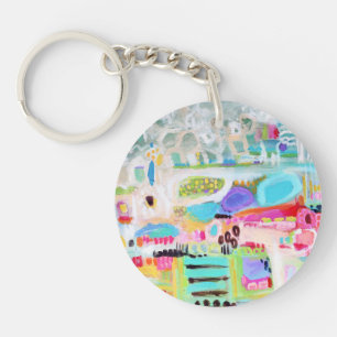 Abstract Clouds Key Ring