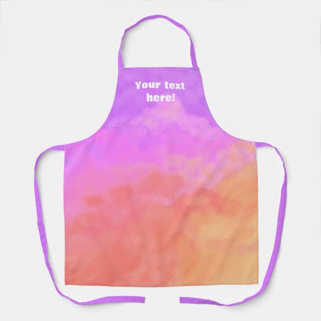 Abstract Clouds Purples/Oranges Personalised Apron (Front)
