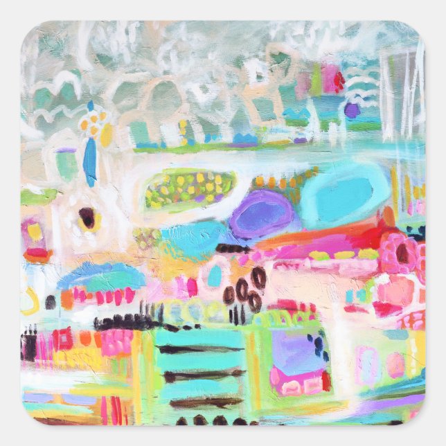 Abstract Clouds Square Sticker (Front)