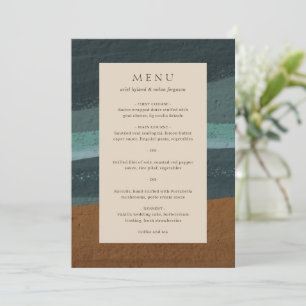 Abstract Coastal Chic Modern Wedding Menu