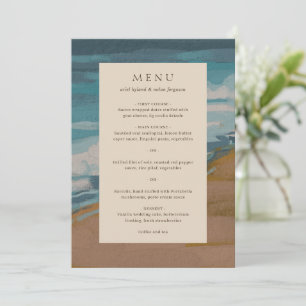 Abstract Coastal Chic Modern Wedding Menu