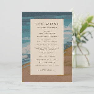 Abstract Coastal Chic Modern Wedding Program