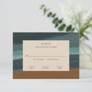 Abstract Coastal Chic Modern Wedding RSVP Card