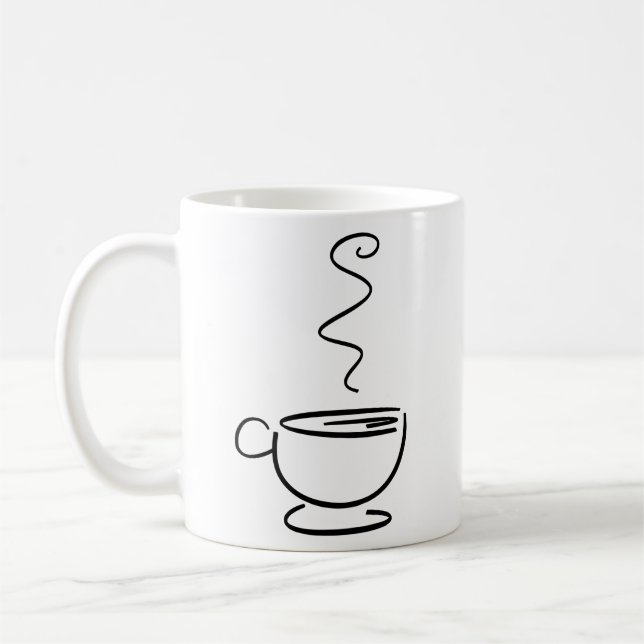 Abstract Coffee Beverage Illustration Mug (Left)