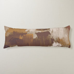 Abstract Coffee Colours Paint Strokes Body Cushion