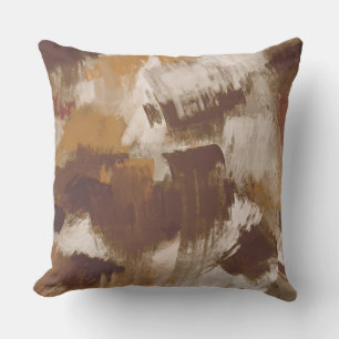 Abstract Coffee Colours Paint Strokes Cushion