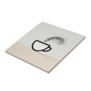 Abstract Coffee Cup Design Ceramic Tile