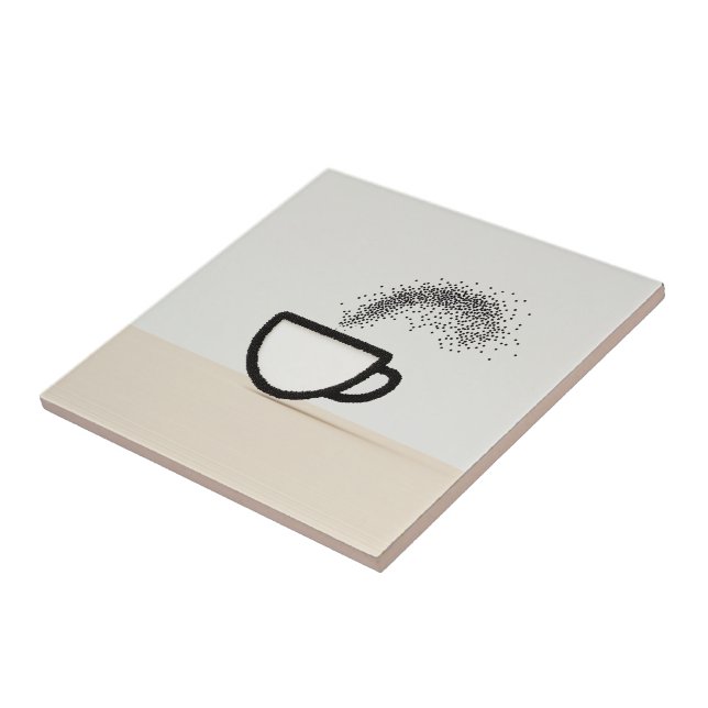 Abstract Coffee Cup Design Ceramic Tile (Side)