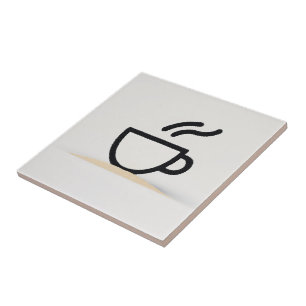Abstract Coffee Cup Design Ceramic Tile