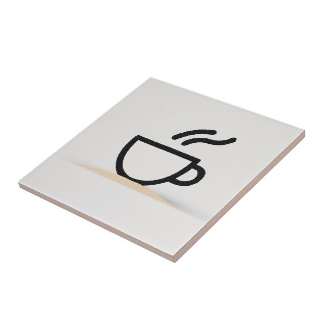 Abstract Coffee Cup Design Ceramic Tile (Side)