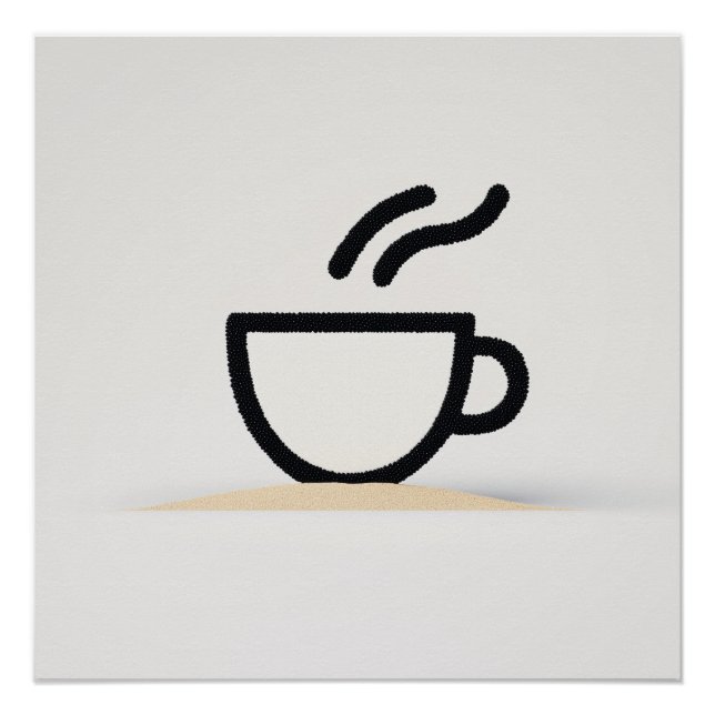 Abstract Coffee Cup Design Poster (Front)