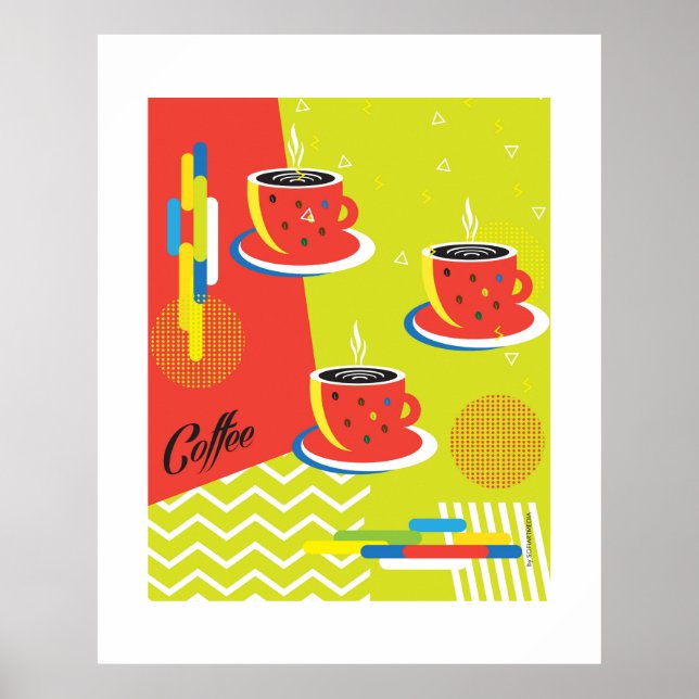 Abstract Coffee Cup Trendy Contemporary Art Poster (Front)