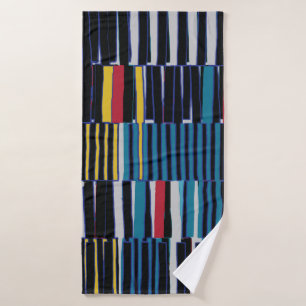 Abstract collage asymmetric pattern. Brush strokes Bath Towel