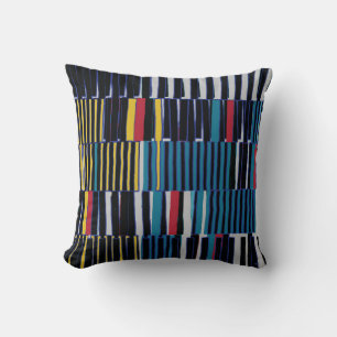 Abstract collage asymmetric pattern. Brush strokes Cushion