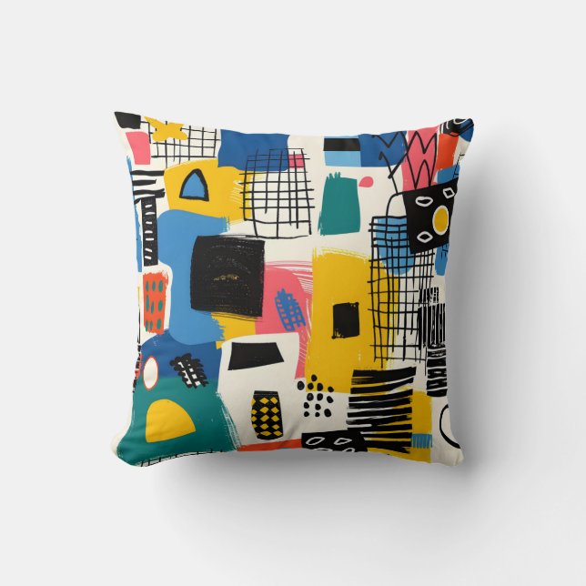 Abstract Collage Cushion (Front)