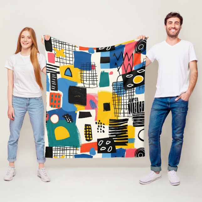 Abstract Collage Fleece Blanket (In Situ)