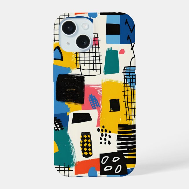 Abstract Collage iPhone 15 Case (Back)