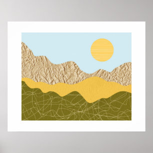 Abstract Collage Landscape Poster
