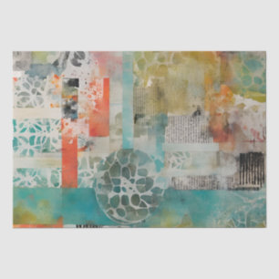 Abstract Collage Mixed Media Abstract Tissue Paper