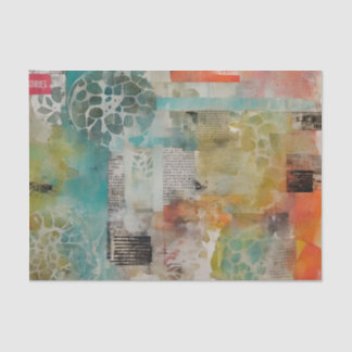 Abstract Collage Mixed Media Abstract Tissue Paper