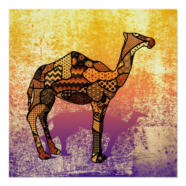Abstract Collage Ozzy the Camel ID102 Poster (Front)