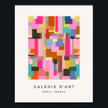 Abstract Color Block Mid Century Modern Geometric Poster<br><div class="desc">Abstract Color Block – Pink,  Yellow,  Orange,  Brown,  lavenderand blue - Mid century Modern.</div>