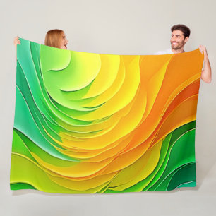 Abstract Color Energy Flow Design Fleece Blanket