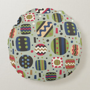 abstract color pattern textiles, interior designli round cushion