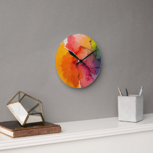 Abstract Color Splash Wall Clock