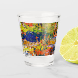 Abstract Color Strokes from Artist’s Palette Shot Glass