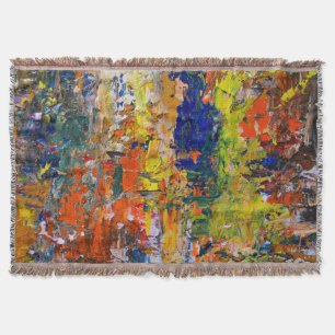 Abstract Color Strokes from Artist’s Palette Throw Blanket