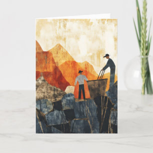 Abstract Color Workers Holiday Card