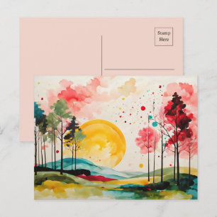 Abstract Colorful Autumn Postcard
