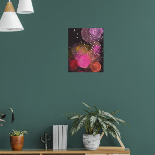 Abstract colorful birds pattern poster