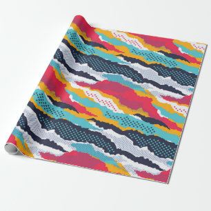 Abstract colorful camouflage wallpaper with polka  wrapping paper