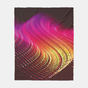 Abstract colorful digital landscape with flowing p fleece blanket