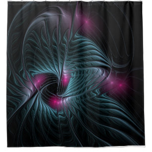 Abstract Colorful Fantasy Fractal Shower Curtain