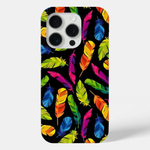Abstract colorful feather explosion iPhone 15 pro case
