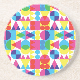 Abstract colorful geometric pattern design. coaster