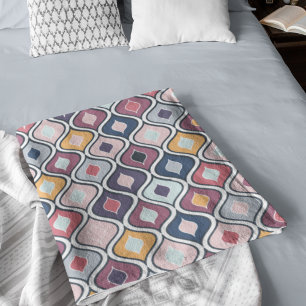 Abstract Colorful Geometric Seamless Pattern Fleece Blanket