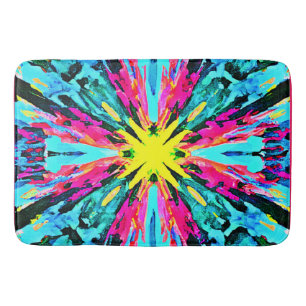 Abstract Colorful Glow Pattern Bath Mat