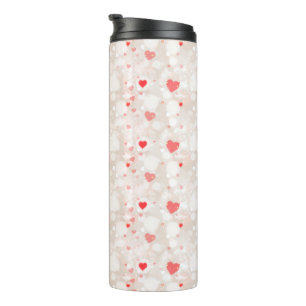Abstract Colorful Hearts Pattern Thermal Tumbler