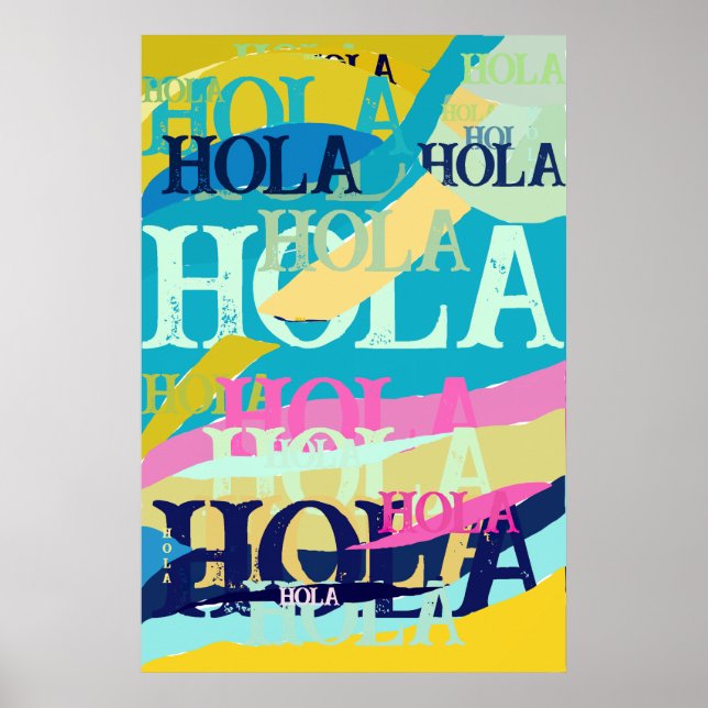 Abstract Colorful Hola Poster (Front)