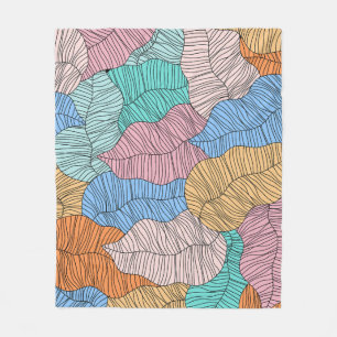 Abstract colorful leaf painting design background fleece blanket
