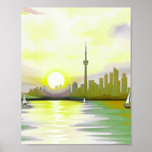 Abstract Colorful Mountain Landscape Illustration  Poster