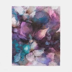 Abstract colorful oil, acrylic painting of spring  fleece blanket