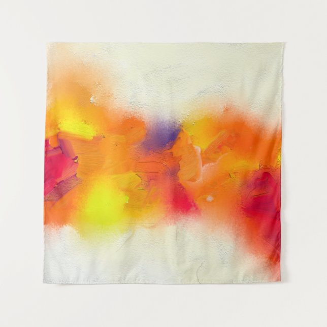Abstract colorful oil painting on canvas texture.  tapestry (Front)