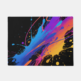 Abstract Colorful Paint Splatter Background Doormat
