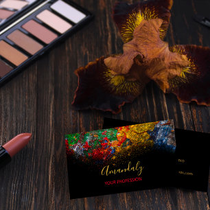 Abstract Colorful Palette Makeup Artist Rainbow Business Card
