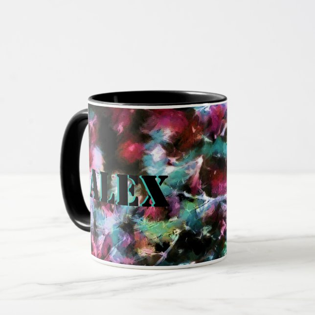 Abstract, colorful pattern, bright, elegant mug (Front Left)